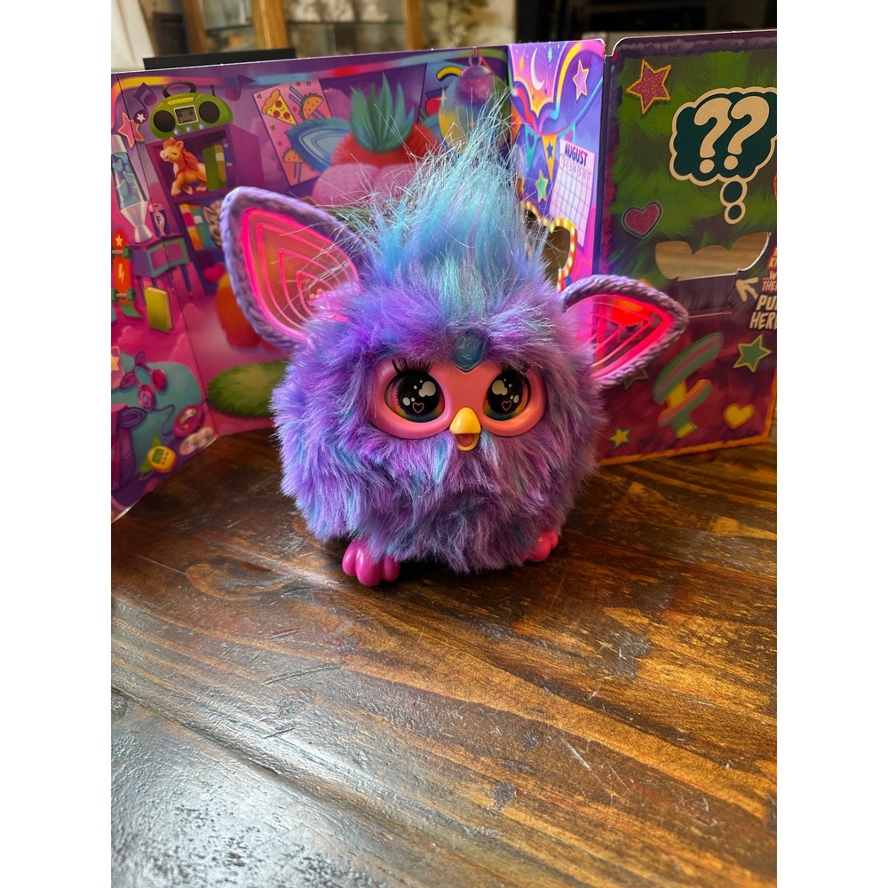Hasbro Furby 2023 Interactive Plush Purple Blue Light Up Ears F6743 F6744 Works - Picture 1 of 8